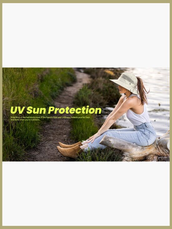 UPF 50+ Waterproof Sun Hat with High Ponytail Hole for Outdoor Activities main image 7
